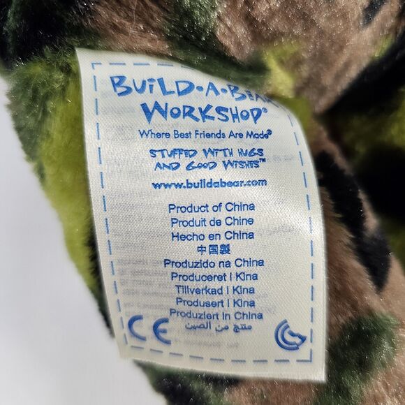 Build A Bear Workshop Military Camouflage Army Green Teddy Bear Plush Toy - Picture 3 of 7